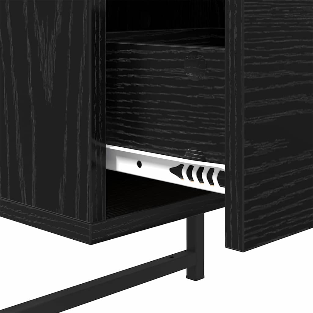 Bedside Cabinet Black oak 35 x 30 x 51 cm Engineered wood